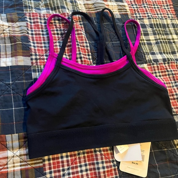 Fabletics Blue and Pink Seamless Sports Bra - Picture 2 of 6
